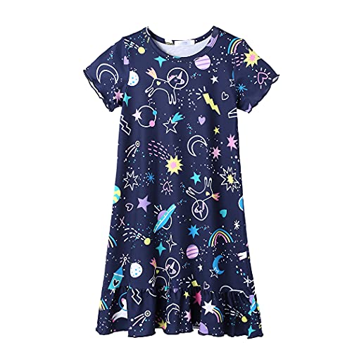 untlet Chemise de Nuit imprimée Unicorn Rainbow pour Filles Vêtements de Nuit et Peignoirs Pyjama Cover