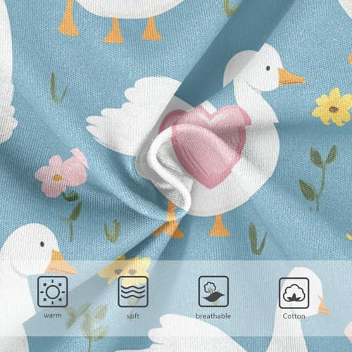 Wusikd White Geese Girls' Underwear Cotton Pink Hearts Girls Briefs Soft Toddler Underwear 2T3