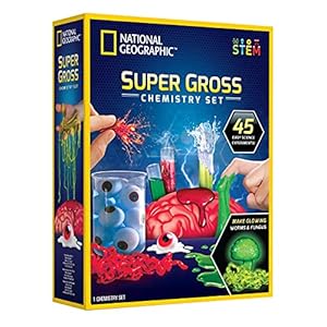 NATIONAL GEOGRAPHIC Gross Science Kit – 45 Gross Science Experiments- Dissect a Brain, Make Slime, Creepy STEM Project Gifts for Boys and Girls, Halloween Activities for Kids 8-12 (Amazon Exclusive)