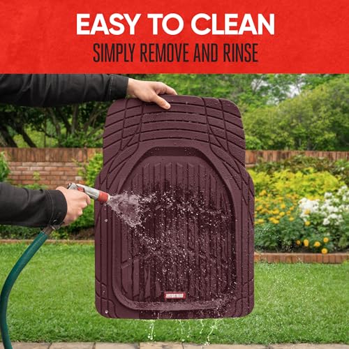 Motor Trend FlexTough Floor Mats for Cars, Burgundy Deep Dish All-Weather Car Mats, Waterproof Trim-To Fit Automotive Cars Trucks SUV, Universal Liner Accessories by Motor Trend - Used condition - Image 8