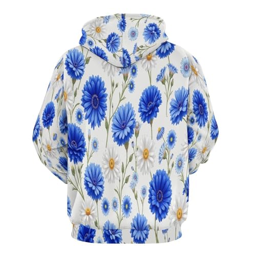 Sweat à capuche imprimé fleurs aquarelle 3D unisexe pour automne et hiver - 4