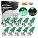 Partsam T10 W5W Wedge 194 168 158 5-5050-SMD Interior Dome Map Reading LED Light Lamp Bulbs, Green, Pack of 10