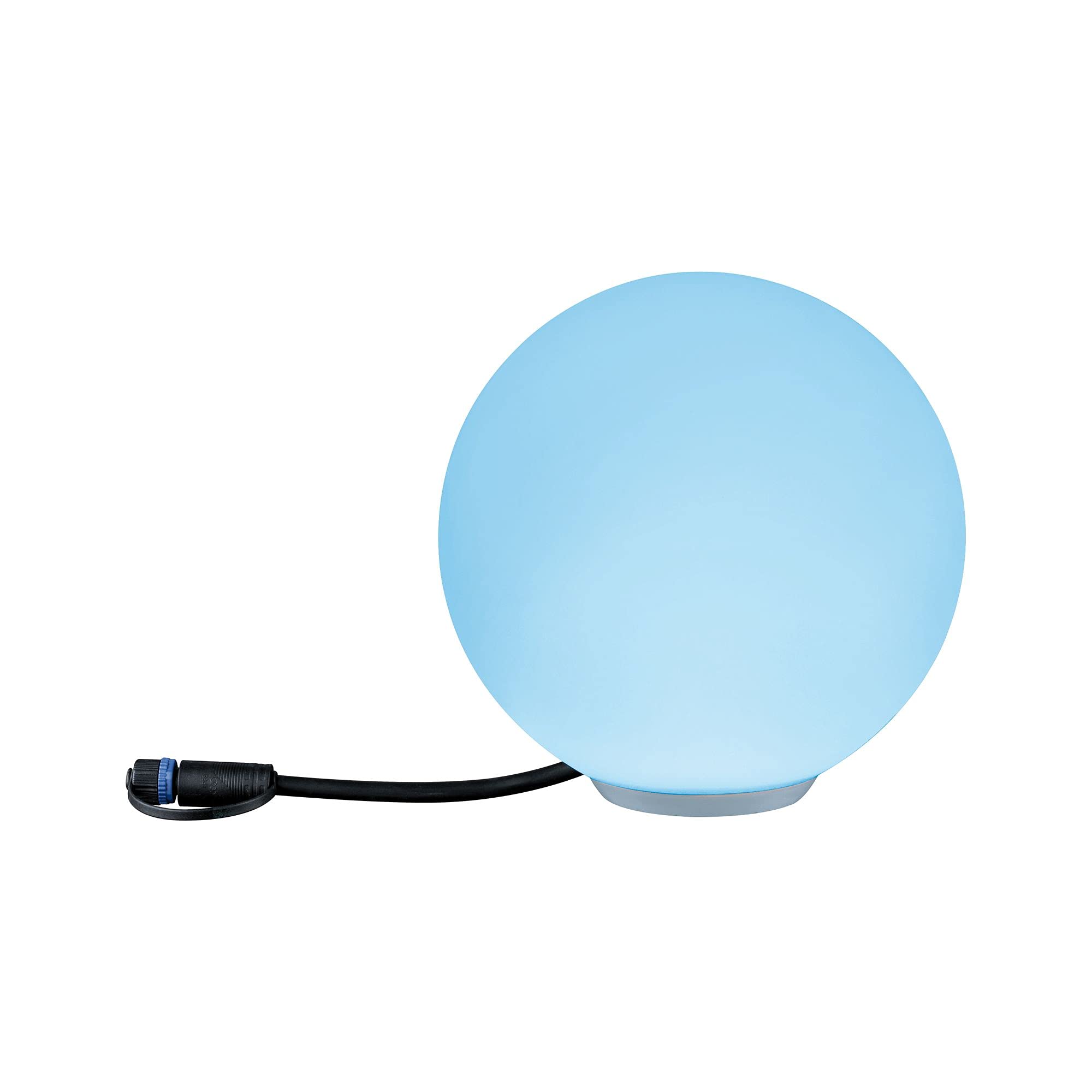 Paulmann 94269 Plug & Shine LED apparecchio per esterni ZigBee Globe RGBW incl. 1 oggetto luminoso dimmerabile da 2,8 Watt IP67 bianco illuminazione da giardino plastica bianco caldo 3000 K