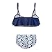Lemef Falbala Bathing Suit High-Waisted Bikini Thin Shoulder Straps Swimsuit for Women