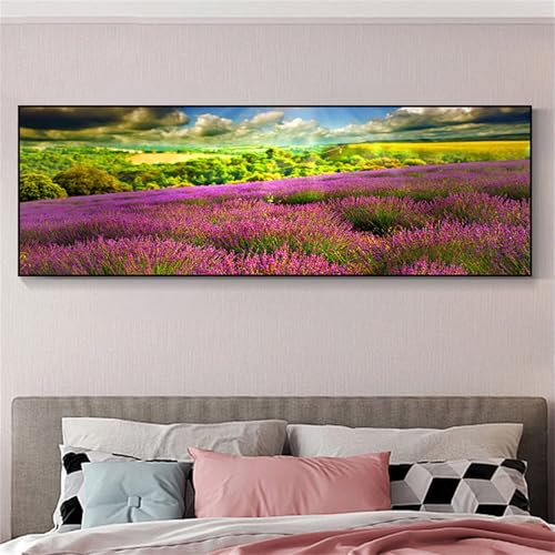 Broderie peinture diamant fleur pourpre 5D kit complet 70x140