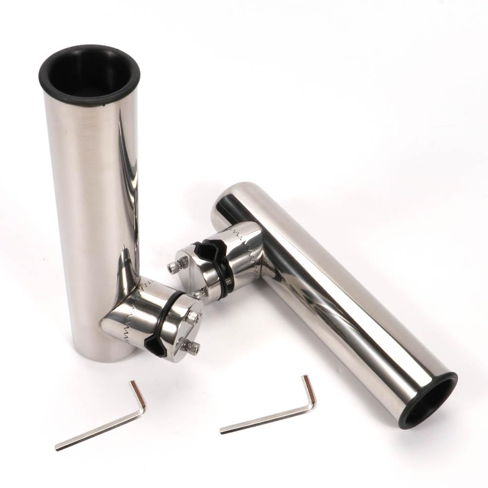 Lot de 2 supports de canne à pêche en acier inoxydable pour rails de 2,2 cm à 2,5 cm