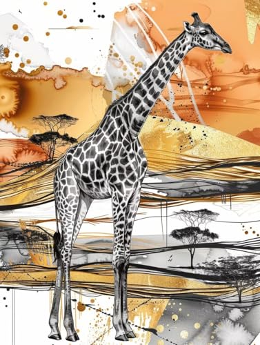 Peinture Diamant Adulte Girafe 50x70 pour Décoration Maison DIY