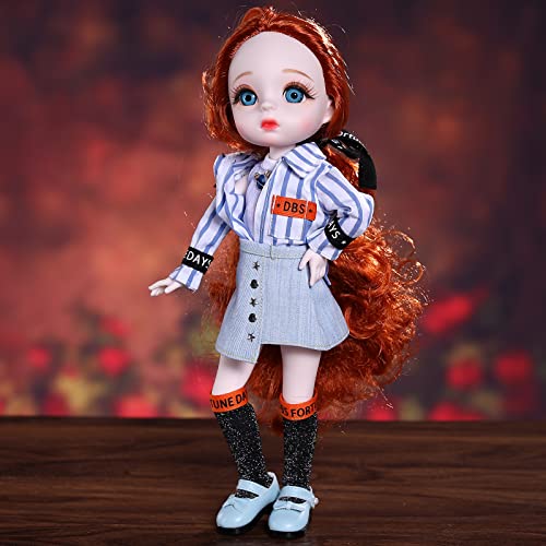 Aongneer Ball Jointed Doll 30 cm Anime Doll 12 Inch BJD Doll 1/6 with Cute Doll Outfit and Doll Accessories, Fashion Doll for 8 Years Old Girls Chenxin