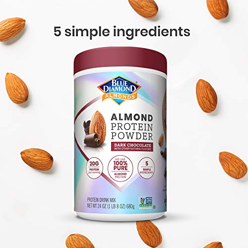 Blue Diamond Almonds Almond Protein Powder, Dark Chocolate - 20g Protein, Plant Based, Vegan, Gluten Free, Non Dairy, Non-GMO, 100% Pure Almond Protein, 24 Ounce - Thumbnail 3