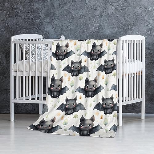 Image of SUPERICH Halloween Bats Baby Blanket Gifts Super Soft Swaddle Newborn Cozy Baby Receiving Blanket Stroller Throw Blanket for Crib 40x30 in for Puppy