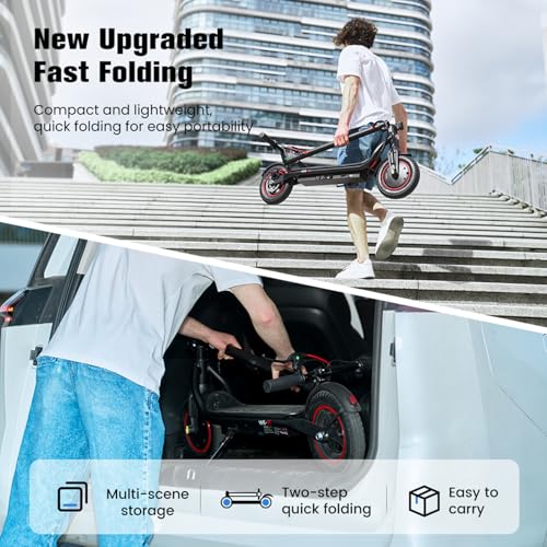 Electric Scooter Adults, 10" Pneumatic Tires, 500W Powerful Motor, 20 MPH Speed, 23 Miles Long Range, Dual Brake, APP Control, Foldable Commuting Scooter for Adult and Teens - image 7