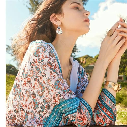 Halloween Ghost Earrings for Women Unique Funny Acrylic Ghost Print Pumpkin Dangle Earrings Handmade Lightweight Charm Spooky Candy Corn Witch Statement Earrings Halloween Cosplay Costume Party Jewelry Gift2