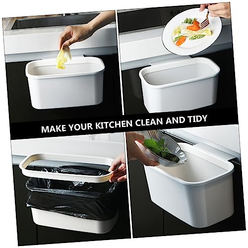 Caneca de basura colgante rectangular para cocina blanca miniatura 4