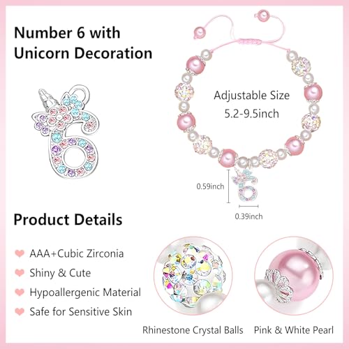 POTUS Unicorn Age 6 Bracelet Magical 6th Birthday Gift with Adjustable Size & Hypoallergenic Design3
