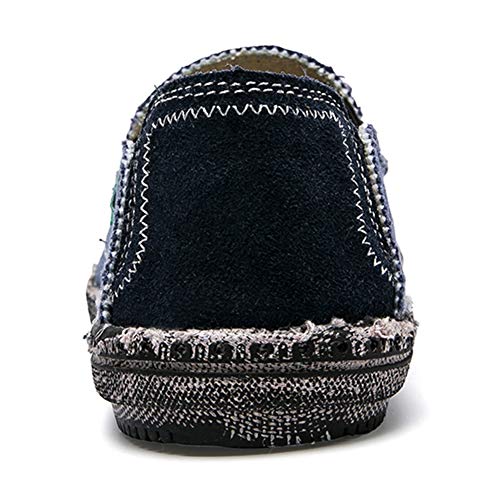 Image of CASMAG Men's Casual Cloth Shoes Canvas Slip on Loafers Vintage Boat Shoes | Breathable material, lightweight, Easy slip on & off, Comfortable, Non-Slip, Fashionable