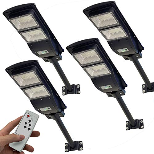 Teiisuoa 120W Solar Street Light Outdoor, 6000 lumens Led Solar Street Lamp Dusk to Dawn, for Parking Lot, Yard, Garage and Garden ( 2pack )