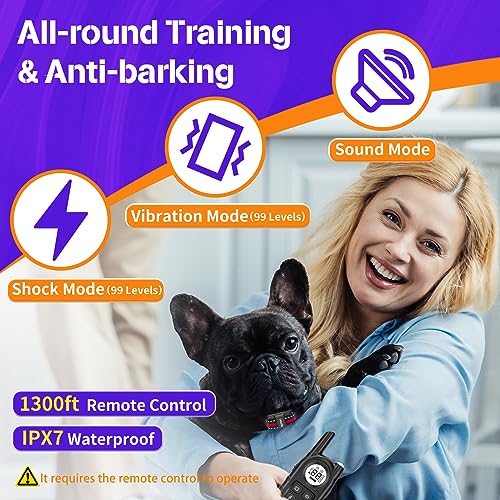 Teptec Smallest & Lightest Anti Bark Collar/Training Collar for Small Dogs 5-15lbs, with Shock, Vibration, Sound 3 Modes, Rechargeable, 99 Adjustable Levels, Red(Not Auto Collar) - Thumbnail 4