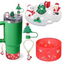 Mity rain Cup Accessories for Stanley Cup 30oz 40oz,Including Boot, Silicone Straw Topper Cover Cap, Lid Charms for H2.0 Tumbler Accesorios Christmas 30OZ
