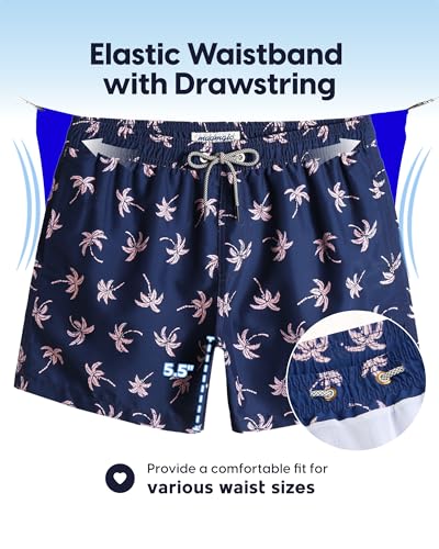 Image of maamgic Mens Swim Trunks 5 Inch with Mesh Lining, Quick Dry Mens Bathing Suit, Swim Shorts for Swimming and Beach
