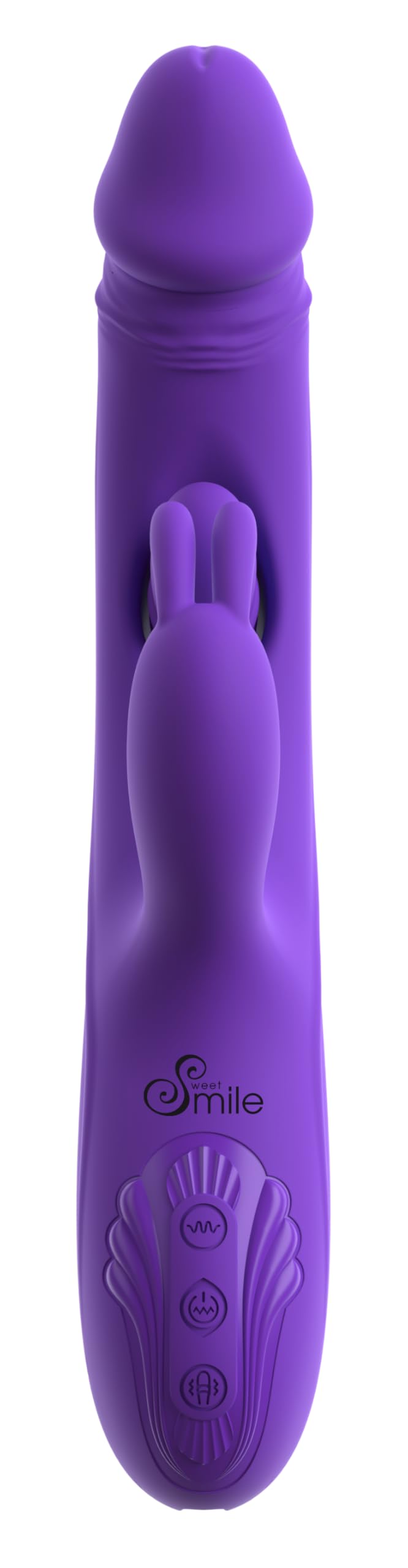 Sweet Smile Vibratore clitorideo coniglio con massaggio G-Spot e Tickler, tripla azione con 3 motori silenziosi, 3 x 9 modalità, silicone, controllabile separatamente, ricaricabile USB-C