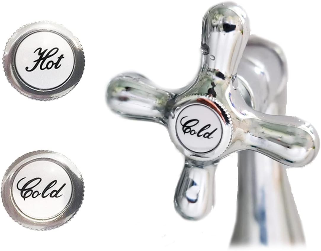 Replacement Hot and Cold Victorian Style Cross Head Tap Screw in Metal