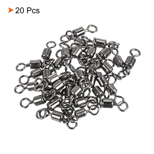 PATIKIL 3 Way Swivel, 20Pcs 84lb Copper Fishing Cross Line T-Turn Terminal Tackle, Black - Image 3