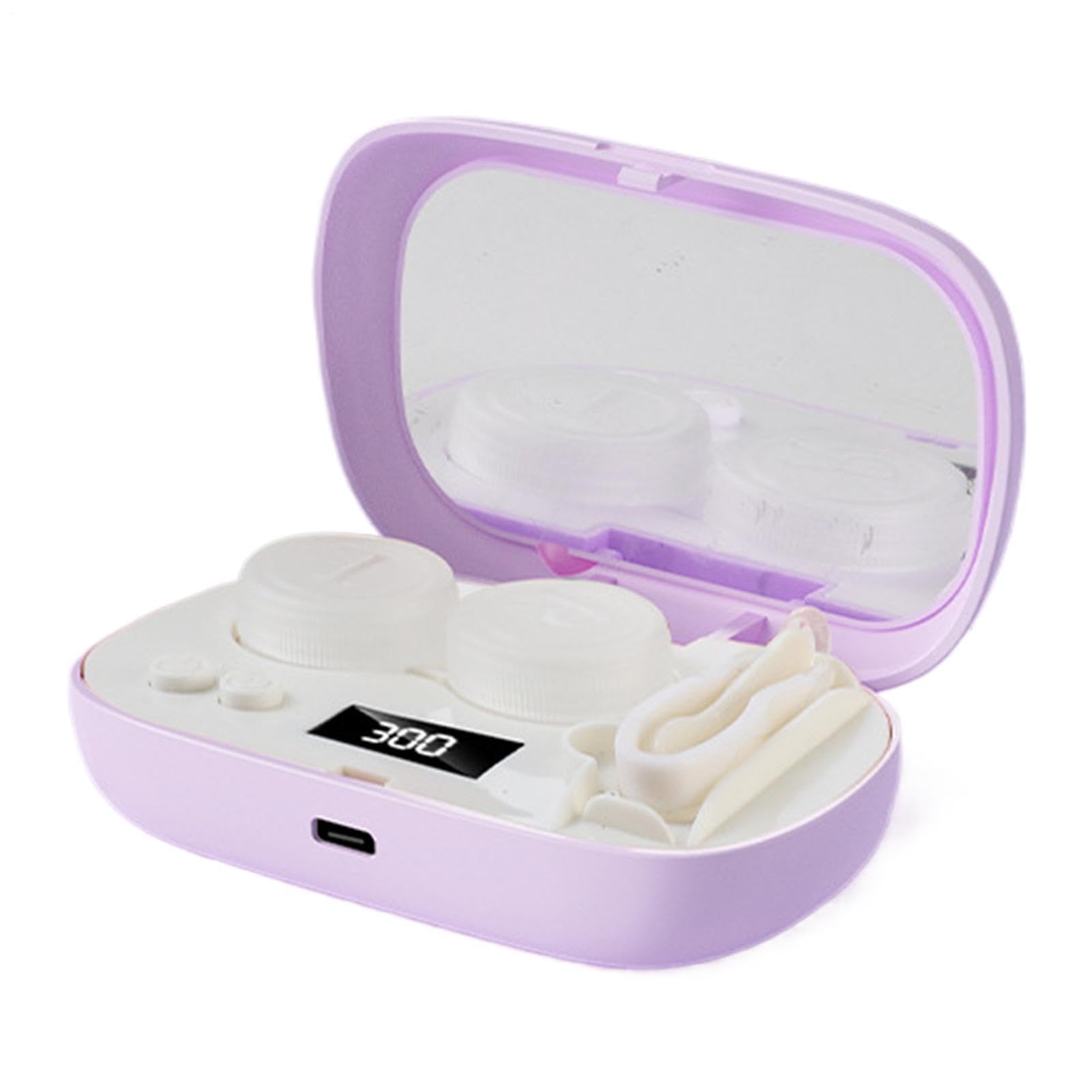 Limpiador Ultrasónico De Lentillas Temporizador Ultrasónico Portátil de 5 | Estuche de Viaje para Lentillas Para Hombres Y Mujeres, Diario, Viajes, Hogar, Oficina, Negocios, Escuela