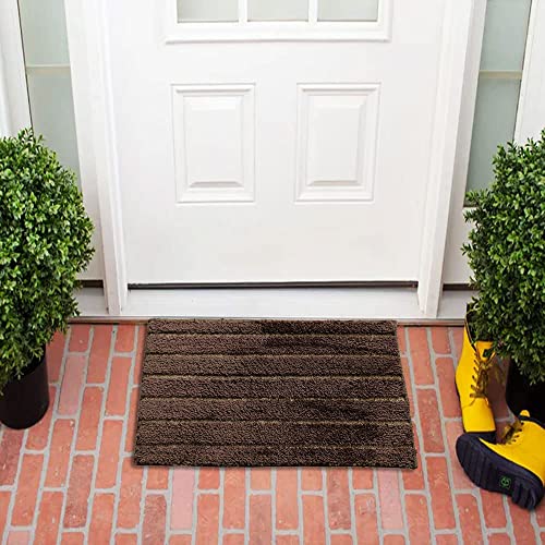Image of Door Mats for Home | Door Mats for Home Entrance | Door Mat for Bathroom| Soft & Super Absorbent Mats for Shower | Washable, Non-Slip & Quick-Drying Mats (Pack of 2) (Dark Brown)