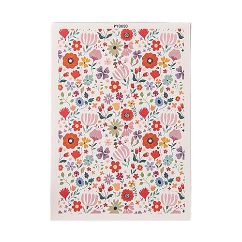 Hrtyvhin Pottery Ceramic Clay Transfer Paper Colorful Flower Colorful Decals Stickers Earrings Jewelry Making