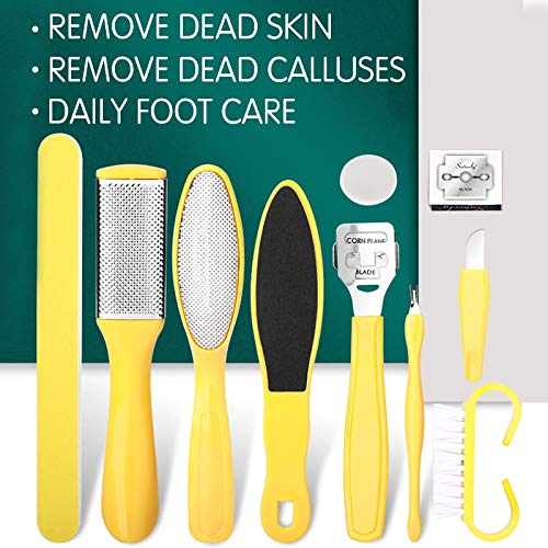 Fußraspel Professionelle 10 Teile/Satz Pediküre-Tool Fußpflege-Datei für Füße Fersen-Zehe Nuticle Kit-Datei-Pediküre-Set Beauty-Schieber-Entferner-Tool Fußfeile für Pediküre