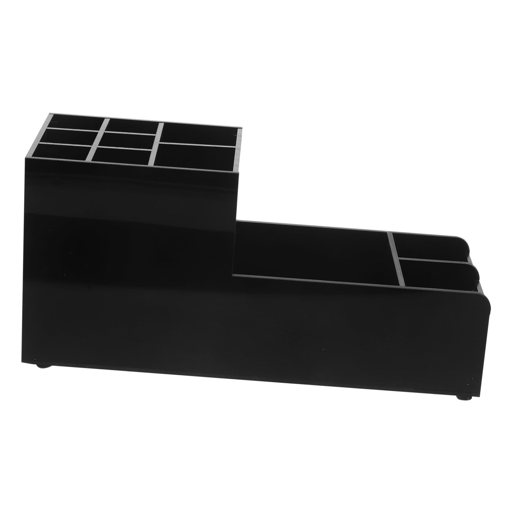 Dispensador de Servilletas de Bar con 11 Compartimentos Acrílico Negro | Diseño Dividido para Escritorio, para Estación de Café de Oficina y Organización de Mesa, 1 Pieza