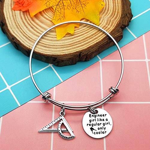Funny Engineer Gift For Girls Woman Engineer Bracelet Ruler Charm Expandable Bangle Engineering Gift For Engineering Student Gift Mechanical Engineer Gift For Friend Engineering School Graduation Gift #TOP1