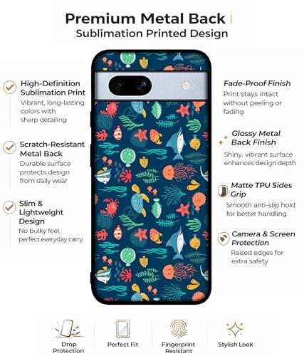 Image of Aquarium Texture Design Premium 2D Printed Metal Back Case Cover for Google Pixel 7A 5G