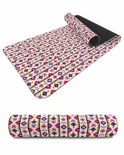 Debedcor Heat Proof Table Pads Waterproof Decorative, Boho Floral Non-Slip Table Countertop Protector, Modern Abstract Ethnic Geometric Insulation Mat for Kitchen Room, 40 x 12 Inches