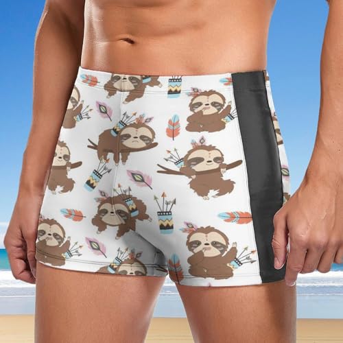 Maillot de bain slip homme paresseux imprimé boxer de natation - 2