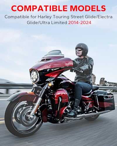 Image of Amazicha 7 inch Smoke Wave Windshield Windscreen Compatible for 2014-2023 Harley Davidson Touring Street Glide /Electra Glide /Ultra Limited /Tri Glide FLHT FLHX FLHXS FLHTK (Tint)