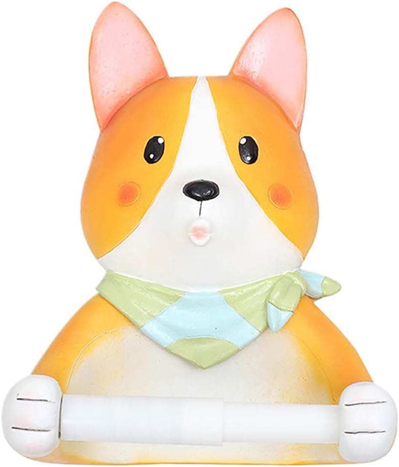 Homoyoyo 1pc Corgi Design Hanging Toilet Tissue Holder Cute Wall Rack for Bathroom Office Kitchen and Living Room Functional Storage Organizer for Clean and Tidy Spaces