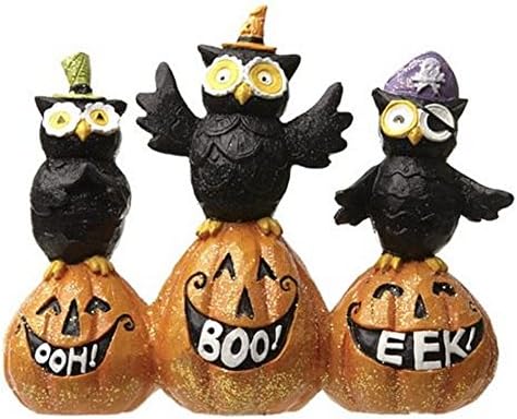 Halloween Home Decorations Witch Pirate Owls on Pumpkins Ornament