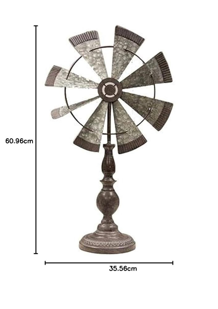 ダークグレー 水石 木製台座付き パワーストーン 天然石 ガーデン六角柱[T222-2406]