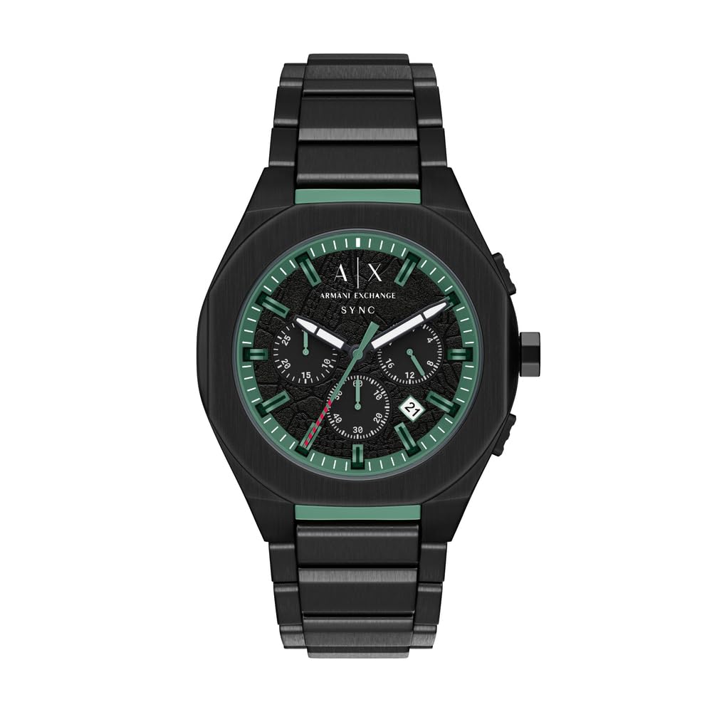 Armani Exchange Men's 44MM Black Stainless Steel Watch, AX4294