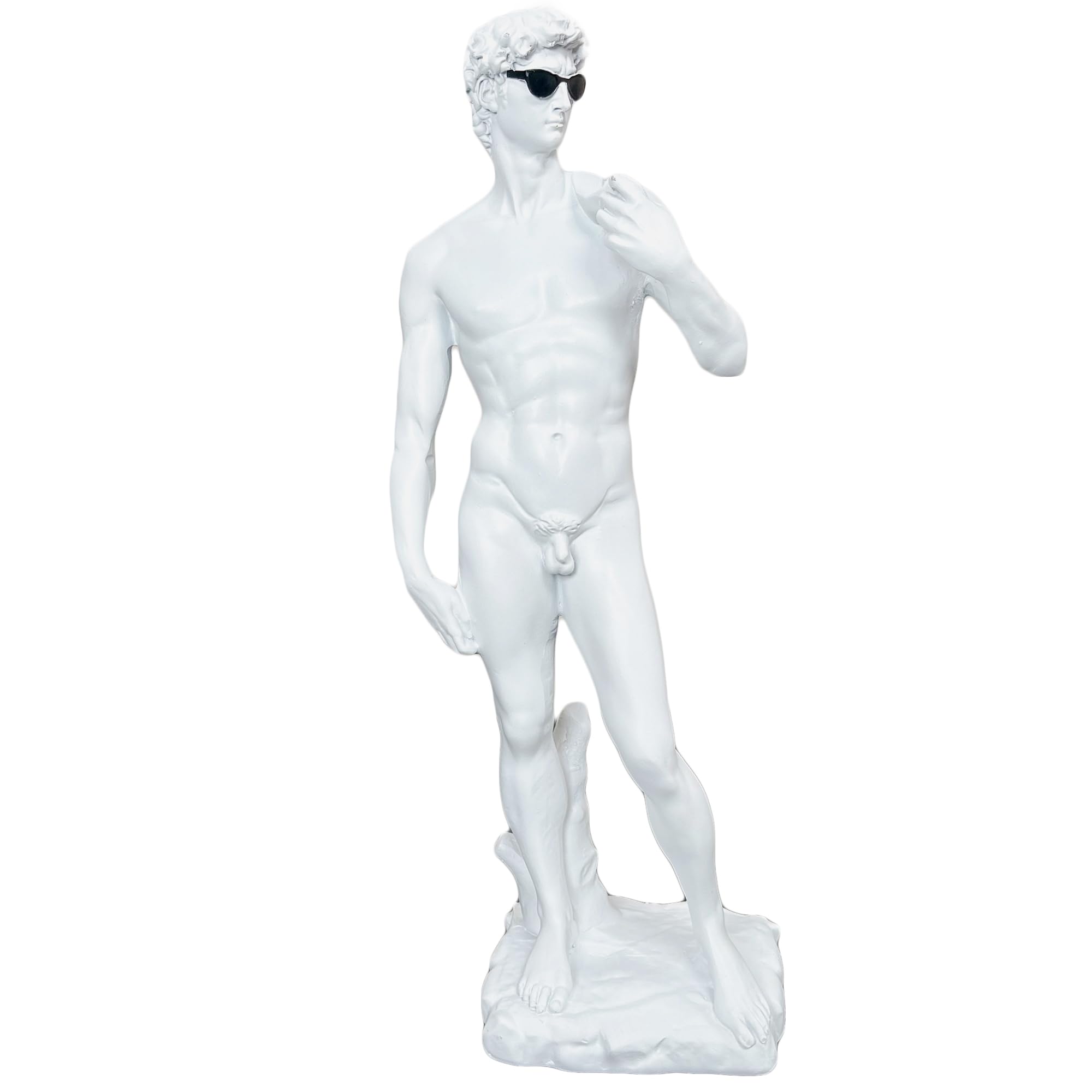 Darthome White Cool David Michelangelo Statue Ornament Resin Standing Man Figure Sculpture