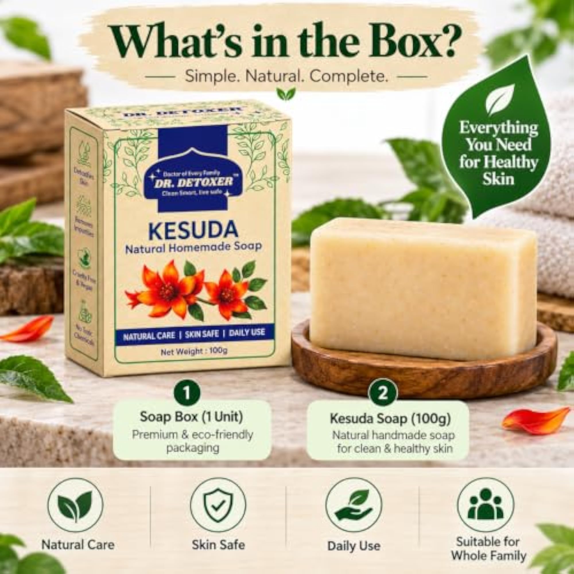 Natural Homemade Herbal Bath Soap Bar, Daily Use Cleansing for All