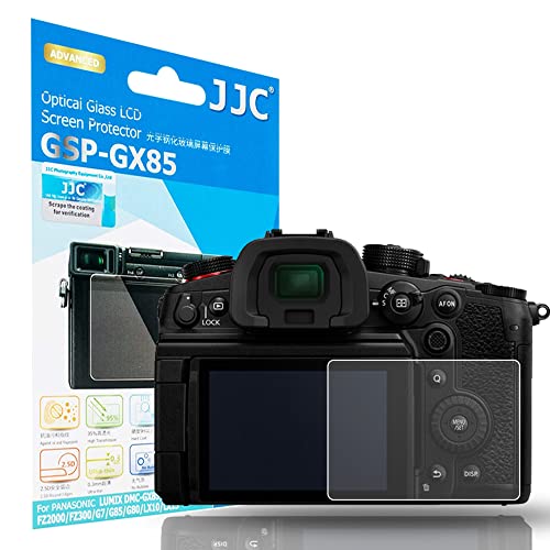 JJC Tempered Glass Screen Protector for Panasonic Lumix GH6/DMC-GX85 / GX80, DMC-FZ2000 / FZ2500, DMC-G7/ DMC-FZ300, DMC- G80 / G85, DMC-LX10 / LX15, Ultra-Thin 0.3mm / 9H Hardness / 2.5D Round Edges