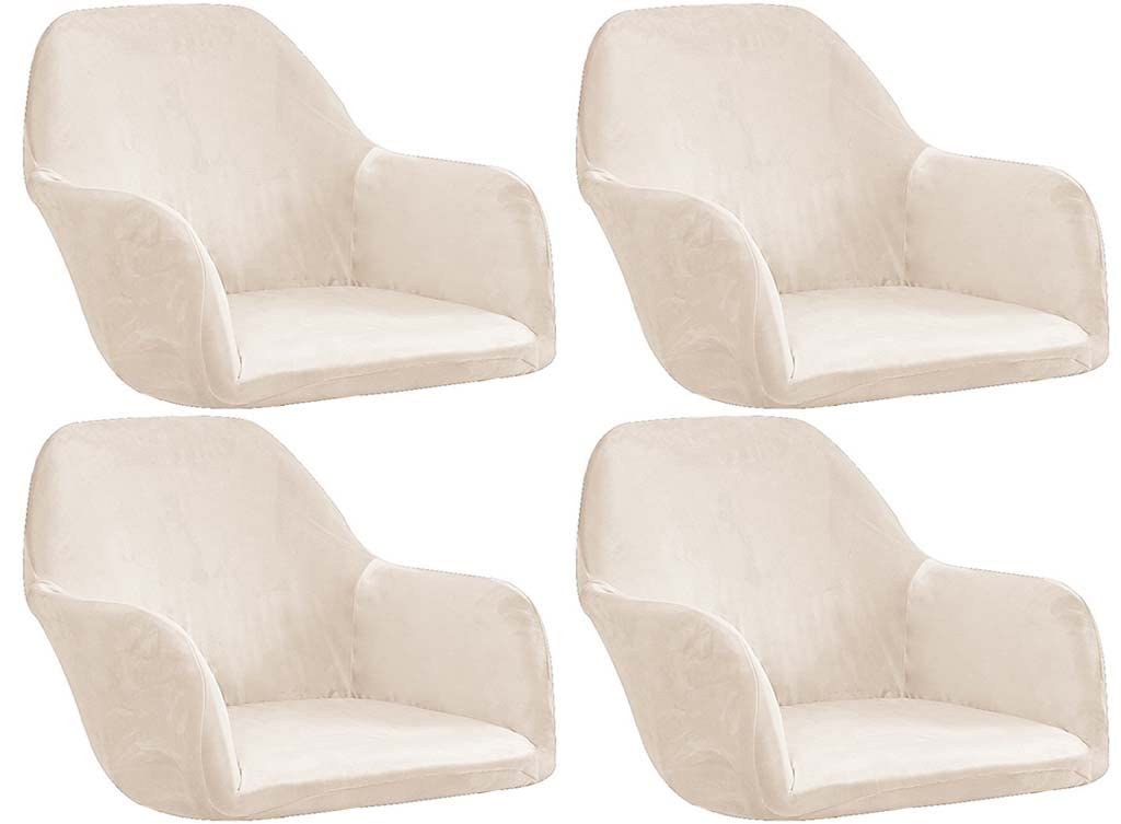 Accent Slipcovers Mid-Century Chair Covers Stretch Dining Room Chair Protector Cover Velvet with Armrest Chair Cover Lounge for Kitchen, Dining, Living Room Side Chairs ( Color : #5 , Size : 4pcs )