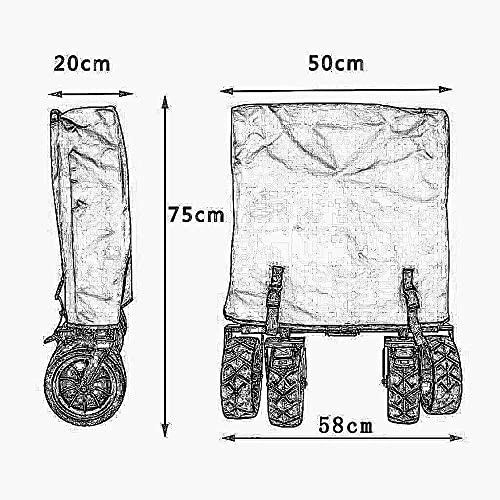 ZATTYDV Wäschewagen Handwagen Klappbarer Gartenwagen Hochleistungswagen Multifunktions-Einkaufswagen Für Outdoor-Camping-Fotografie Zugwagen Tragkraft 100 Kg/Grau – Bild 4
