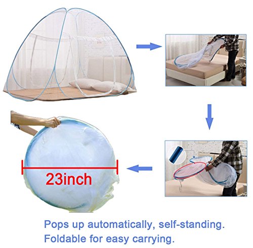 Image of NICE PURCHASE New Portable Folding Mosquito Net Tent Freestand Bed 1 or 2 Openings (1.5m)