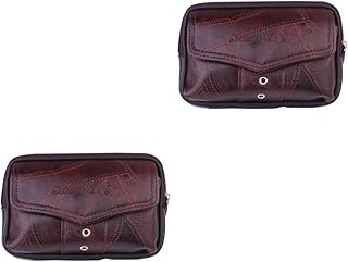 INOOMP 2 Peças Bolsa Para Celular Carteiras De Couro Bolsa Para Celular Bolsa Masculina Bolsa De Cintura Bolsa Porta-Chaves Bolsa De Cintura Quadril Bolsa Protetora De Celular Bolsa De