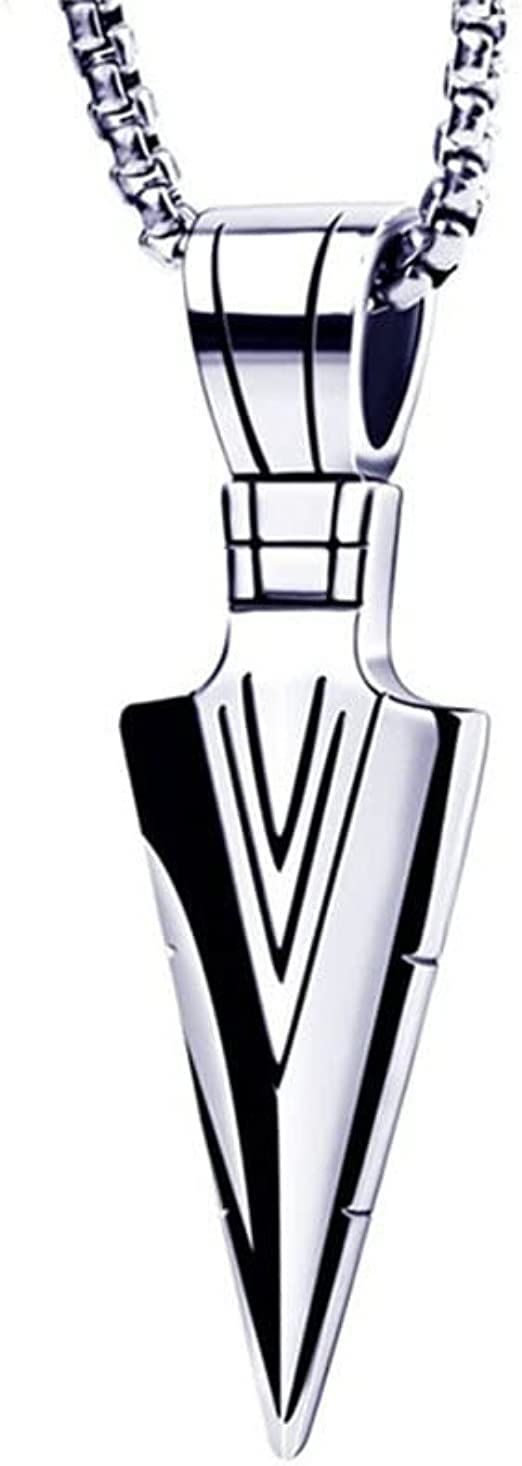 Pendant for Men Arrow Black Silver gold chain for men Boys Mens boyfriend gents locket Necklace for men Boy girls Women Stainless Steel neck chain lockets mens chains fashion Long Stylish -21