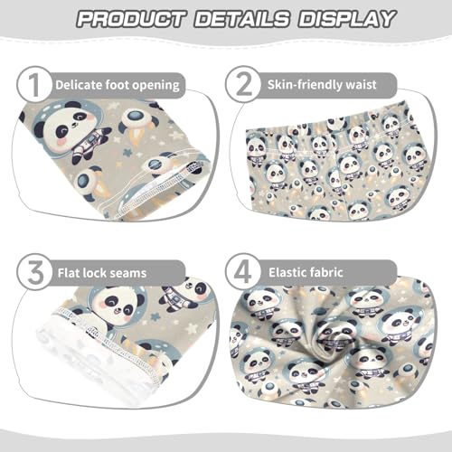 Cute Astronaut Panda Girls Leggings Kids Yoga Pants Athletic Tights Pants 4-10 Years3