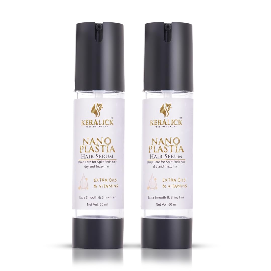 Keralick Nanoplastia Hair Serum Combo | For Dry & Frizzy Hair | Provides Shine | Smoothness & Damage Protection | For women & Men | Serum - 50 ml (2 item in the set)-image-8